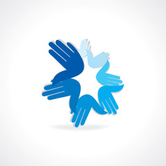 round of hand teamwork vector illustration 