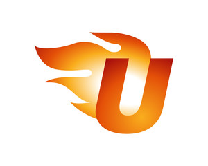 Obraz premium letter rapid fire u logo