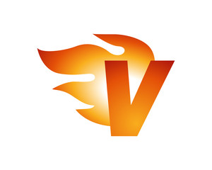letter rapid fire v logo