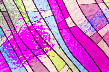 Multicolored stained glass church window portrait orientation