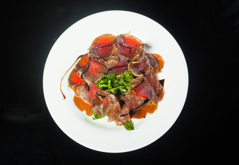 Beef carpaccio with rucola