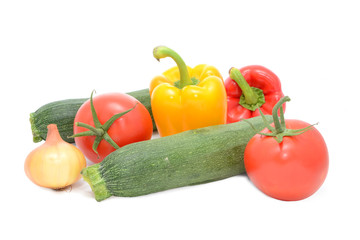 Gemüse zucchini,zwibel,omaten,paprika