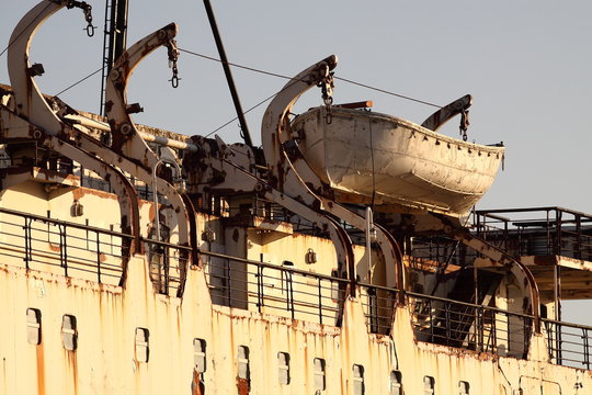 Ship rust.
Shipwreck old passenger liner ship rusting.