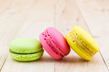 Sweet and colourful french macaron.