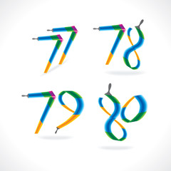 number created with panting brush vector 