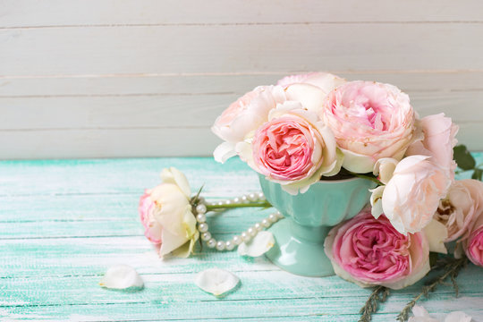 Background with elegant roses flowers
