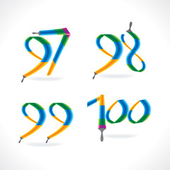 number created with panting brush vector 