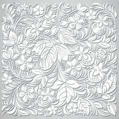 Ornamental background imitation of cut paper. Vector illustration.