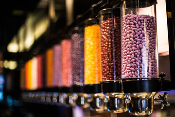 Colorful beans in kitchen