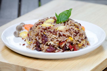 Fried brown rice