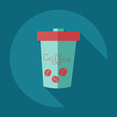 Flat modern design with shadow icon coffee