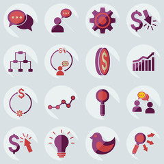 Flat modern design with shadow icons business icon