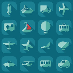 assembly icons of transport delivery set collection