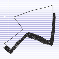 Obraz premium Simple doodle of a cursor arrow