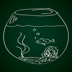 Simple doodle of a goldfish bowl