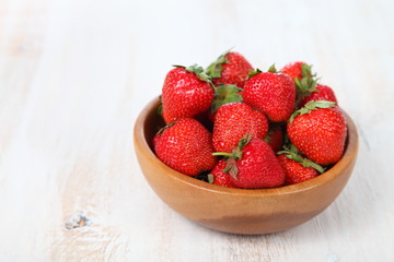 Ripe strawberries in a bowl