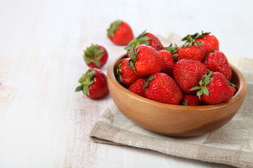 Ripe strawberries in a bowl