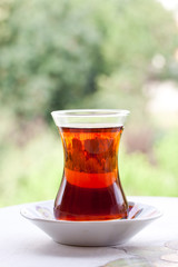 tea in a turkish traditional glass