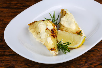 Baked perch fillet