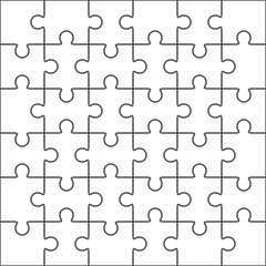 Jigsaw puzzle blank template, 36 pieces - obrazy, fototapety, plakaty