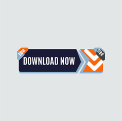 Colorful download web button. Modern flat design.