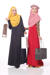 two musliman woman shopping spree for hari raya aidilfitri