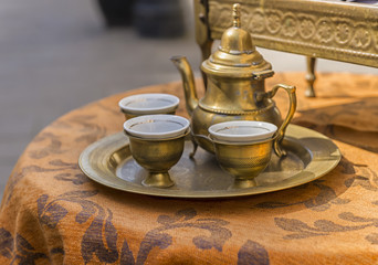 Traditional Turkish coffee pots