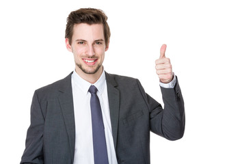 Businessman with thumb up