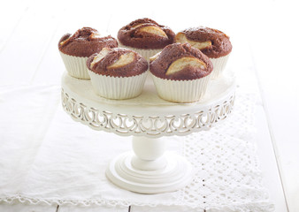 Pear and chocolate cakes