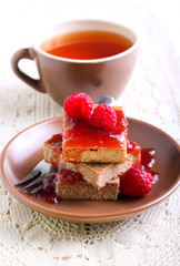 Chocolate baked cheesecake squares