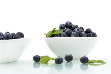 fresh blueberries with leaf, healthy, natural