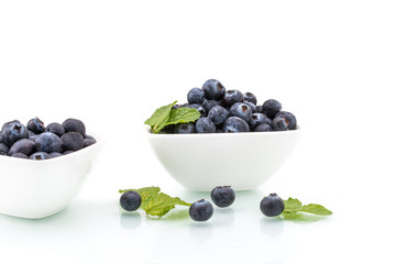 fresh blueberries with leaf, healthy, natural