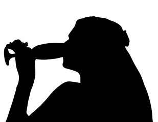 bride realistic silhouette vector illustration