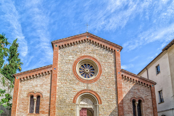 Facade of XIV Catholics parish church in Italy