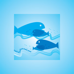 fish inside of water vector illustration 