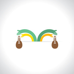 bulb with hand care concept vector 