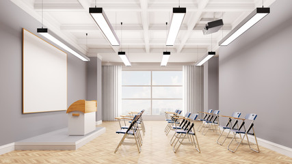 Workshop mit Stühlen in Konferenzraum