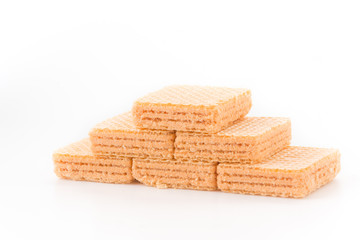 orange wafer on white background