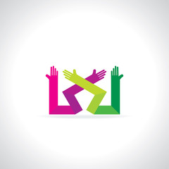 creative teamwork hand vector illustration 