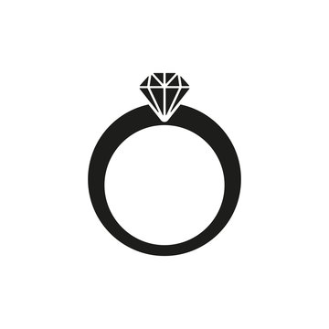 The ring icon. Diamond and jewelry, wedding symbol. Flat