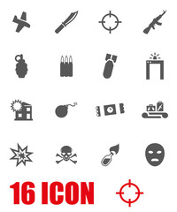 Vector grey terrorism icon set
