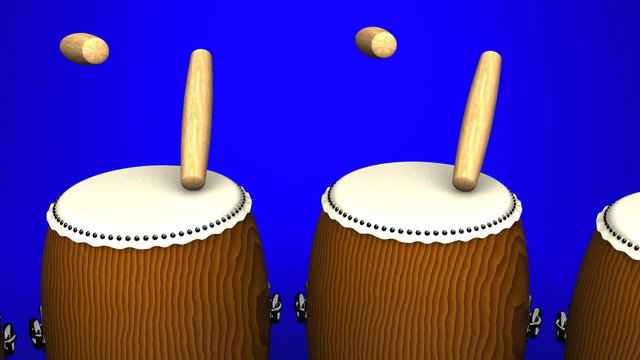 Loopable Asian Drums On Black Background