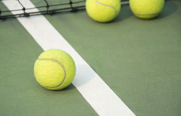 tennis ball on the court