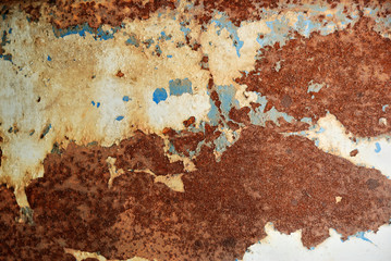 colored abstract rusty metal texture, painted iron