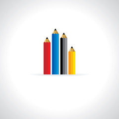 creative pencil like finger vector 