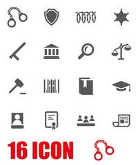 Vector grey justice icon set