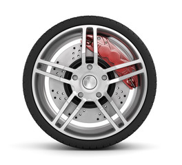 Obraz premium Super car disc-brake. Car wheel.