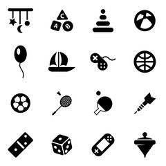 Vector black toys icon set