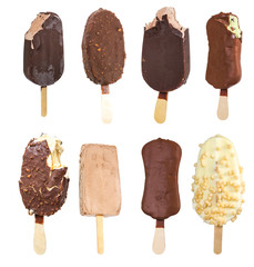 Set of ice cream on a stick