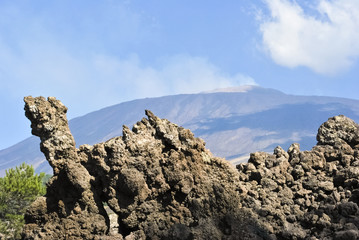 Ancient lava flow on the southern flank of volcano Etna